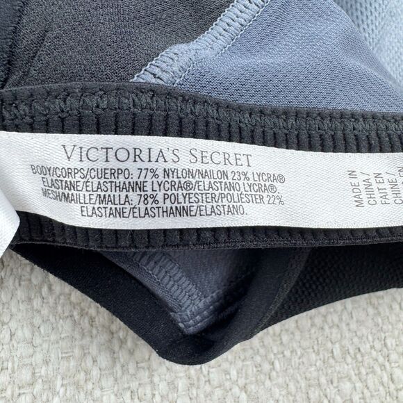 Victoria's Secret VSX Sports Bra Size 36C Mesh Black Racerback Padded Athletic - Picture 14 of 15
